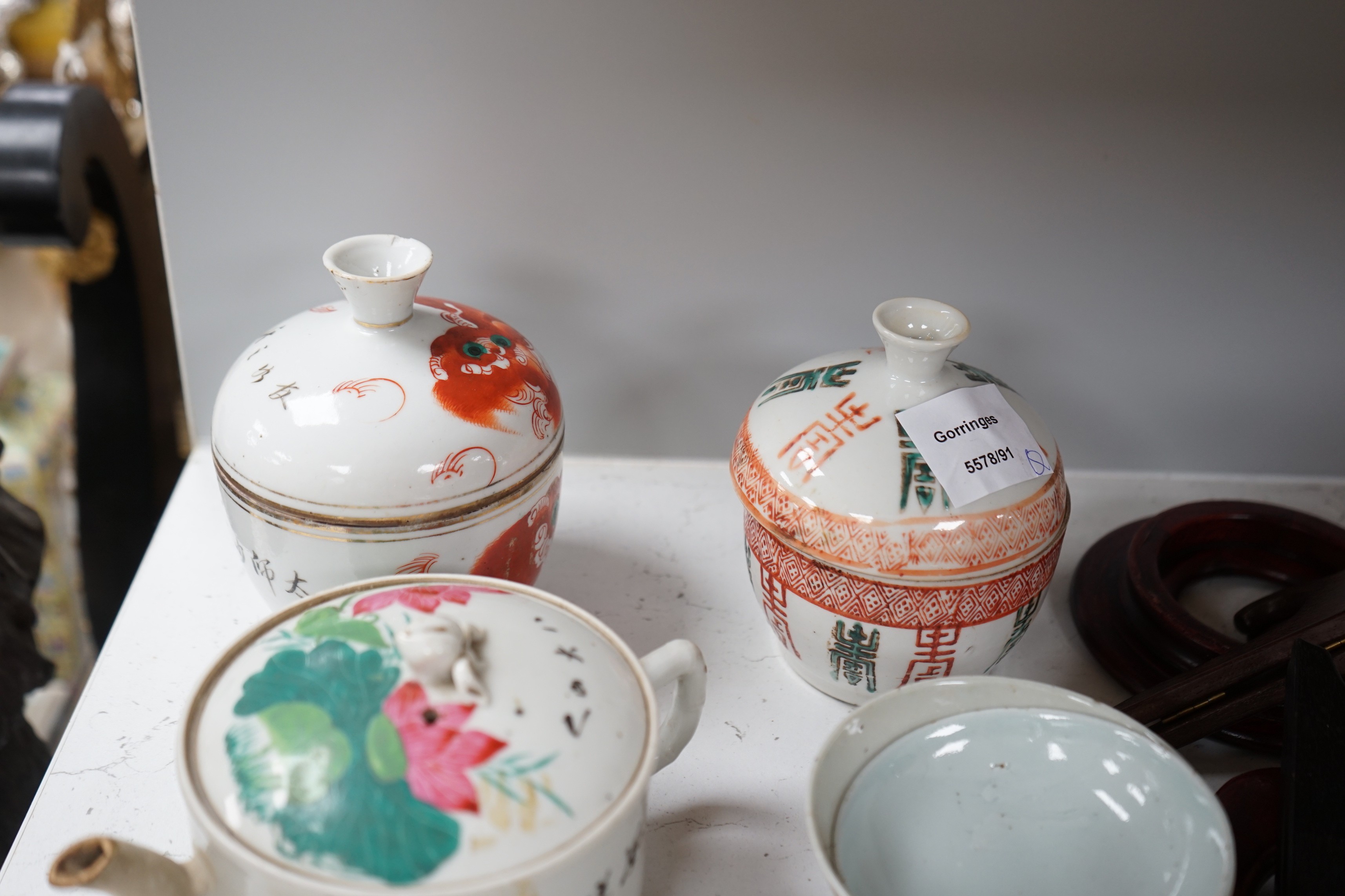 A group of various Chinese porcelain teawares, 19th and 20th century